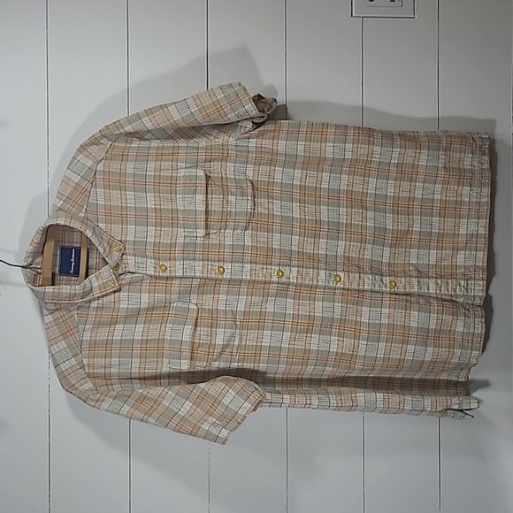 Tommy Bahama Shirt Men's sz XL 100% Silk Plaid Short Sleeve Button Down - Picture 2 of 8
